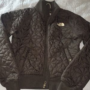 North Face black quilted jacket EUC sz S